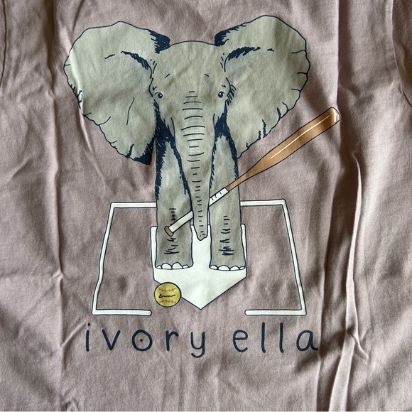 Ivory Ella | Elephant Baseball T-Shirt | Size S - Picture 5 of 6